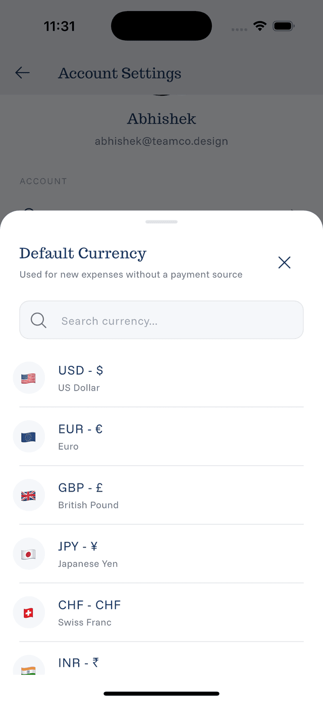 Currency Settings screenshot 2